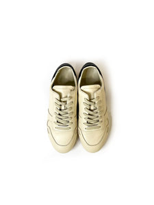 RICK OWENS - Leather Shoes - Minimal Sneak - AW25 - 1191 MILK/BLACK/MILK